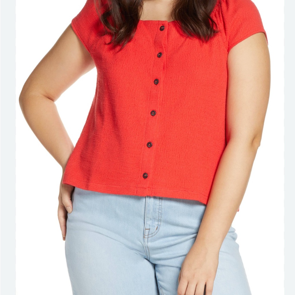 Madewell Bright Red Button-Down Shirt
